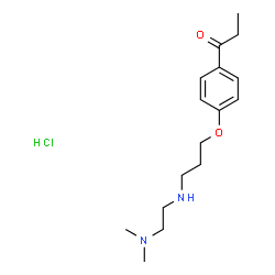 ChemSpider 2D Image | 1-[4-(3-{[2-(Dimethylamino)ethyl]amino}propoxy)phenyl]-1-propanone hydrochloride (1:1) | C16H27ClN2O2