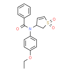 ChemSpider 2D Image | N-(1,1-Dioxido-2,3-dihydro-3-thiophenyl)-N-(4-ethoxyphenyl)benzamide | C19H19NO4S