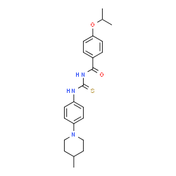 ChemSpider 2D Image | 4-Isopropoxy-N-{[4-(4-methyl-1-piperidinyl)phenyl]carbamothioyl}benzamide | C23H29N3O2S