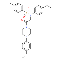 ChemSpider 2D Image | N-(4-Ethylphenyl)-N-{2-[4-(4-methoxyphenyl)-1-piperazinyl]-2-oxoethyl}-4-methylbenzenesulfonamide | C28H33N3O4S