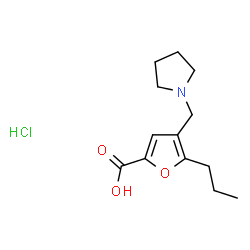 ChemSpider 2D Image | 5-Propyl-4-(1-pyrrolidinylmethyl)-2-furoic acid hydrochloride (1:1) | C13H20ClNO3