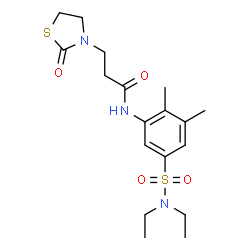 ChemSpider 2D Image | N-[5-(Diethylsulfamoyl)-2,3-dimethylphenyl]-3-(2-oxo-1,3-thiazolidin-3-yl)propanamide | C18H27N3O4S2