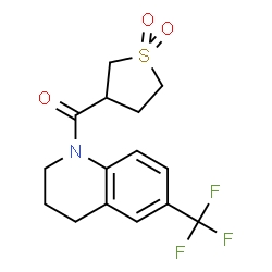 ChemSpider 2D Image | (1,1-Dioxidotetrahydro-3-thiophenyl)[6-(trifluoromethyl)-3,4-dihydro-1(2H)-quinolinyl]methanone | C15H16F3NO3S