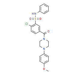 ChemSpider 2D Image | 2-Chloro-5-{[4-(4-methoxyphenyl)-1-piperazinyl]carbonyl}-N-phenylbenzenesulfonamide | C24H24ClN3O4S