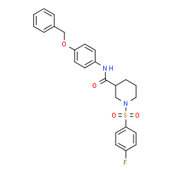 ChemSpider 2D Image | N-[4-(Benzyloxy)phenyl]-1-[(4-fluorophenyl)sulfonyl]-3-piperidinecarboxamide | C25H25FN2O4S