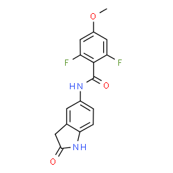 ChemSpider 2D Image | 2,6-Difluoro-4-methoxy-N-(2-oxo-2,3-dihydro-1H-indol-5-yl)benzamide | C16H12F2N2O3
