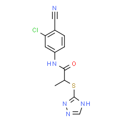 ChemSpider 2D Image | N-(3-Chloro-4-cyanophenyl)-2-(1H-1,2,4-triazol-3-ylsulfanyl)propanamide | C12H10ClN5OS