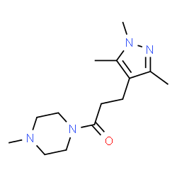 ChemSpider 2D Image | 1-(4-Methyl-1-piperazinyl)-3-(1,3,5-trimethyl-1H-pyrazol-4-yl)-1-propanone | C14H24N4O