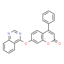 ChemSpider 2D Image | 4-Phenyl-7-(4-quinazolinyloxy)-2H-chromen-2-one | C23H14N2O3