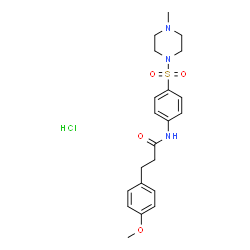 ChemSpider 2D Image | 3-(4-Methoxyphenyl)-N-{4-[(4-methyl-1-piperazinyl)sulfonyl]phenyl}propanamide hydrochloride (1:1) | C21H28ClN3O4S