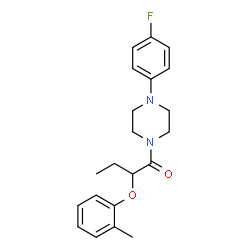 ChemSpider 2D Image | 1-[4-(4-Fluorophenyl)-1-piperazinyl]-2-(2-methylphenoxy)-1-butanone | C21H25FN2O2
