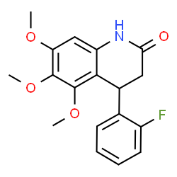 ChemSpider 2D Image | 4-(2-Fluorophenyl)-5,6,7-trimethoxy-3,4-dihydro-2(1H)-quinolinone | C18H18FNO4