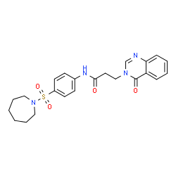 ChemSpider 2D Image | N-[4-(1-Azepanylsulfonyl)phenyl]-3-(4-oxo-3(4H)-quinazolinyl)propanamide | C23H26N4O4S