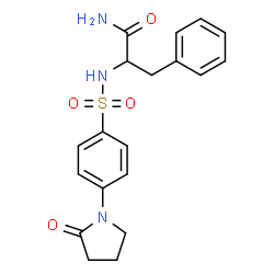 ChemSpider 2D Image | Nalpha-{[4-(2-Oxo-1-pyrrolidinyl)phenyl]sulfonyl}phenylalaninamide | C19H21N3O4S