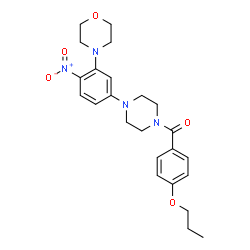ChemSpider 2D Image | {4-[3-(4-Morpholinyl)-4-nitrophenyl]-1-piperazinyl}(4-propoxyphenyl)methanone | C24H30N4O5