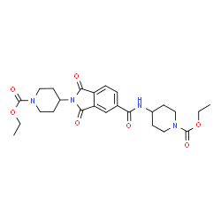 ChemSpider 2D Image | Ethyl 4-(5-{[1-(ethoxycarbonyl)-4-piperidinyl]carbamoyl}-1,3-dioxo-1,3-dihydro-2H-isoindol-2-yl)-1-piperidinecarboxylate | C25H32N4O7