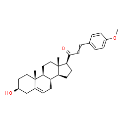ChemSpider 2D Image | 1-[(3S,8S,9S,10R,13S,14S,17S)-3-Hydroxy-10,13-dimethyl-2,3,4,7,8,9,10,11,12,13,14,15,16,17-tetradecahydro-1H-cyclopenta[a]phenanthren-17-yl]-3-(4-methoxyphenyl)-2-propen-1-one | C29H38O3