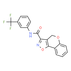 ChemSpider 2D Image | N-[3-(Trifluoromethyl)phenyl]-4H-chromeno[3,4-d][1,2]oxazole-3-carboxamide | C18H11F3N2O3