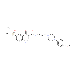 ChemSpider 2D Image | 6-(Diethylsulfamoyl)-N-{3-[4-(4-methoxyphenyl)-1-piperazinyl]propyl}-4-oxo-1,4-dihydro-3-quinolinecarboxamide | C28H37N5O5S