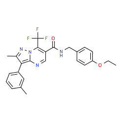 ChemSpider 2D Image | N-(4-Ethoxybenzyl)-2-methyl-3-(3-methylphenyl)-7-(trifluoromethyl)pyrazolo[1,5-a]pyrimidine-6-carboxamide | C25H23F3N4O2
