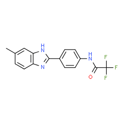 ChemSpider 2D Image | 2,2,2-Trifluoro-N-[4-(6-methyl-1H-benzimidazol-2-yl)phenyl]acetamide | C16H12F3N3O
