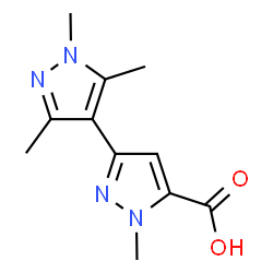 ChemSpider 2D Image | 1,1',3',5'-tetramethyl-[3,4'-bipyrazole]-5-carboxylic acid | C11H14N4O2