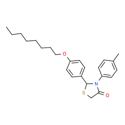 ChemSpider 2D Image | 3-(4-Methylphenyl)-2-[4-(octyloxy)phenyl]-1,3-thiazolidin-4-one | C24H31NO2S
