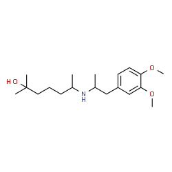 ChemSpider 2D Image | 6-{[1-(3,4-Dimethoxyphenyl)-2-propanyl]amino}-2-methyl-2-heptanol | C19H33NO3