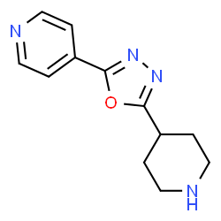 ChemSpider 2D Image | 4-[5-(4-Piperidinyl)-1,3,4-oxadiazol-2-yl]pyridine | C12H14N4O