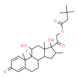 ChemSpider 2D Image | 9-Fluoro-11,17-dihydroxy-16-methyl-3,20-dioxopregna-1,4-dien-21-yl 3,3-dimethylbutanoate | C28H39FO6