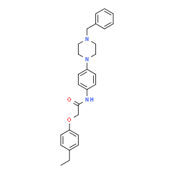 ChemSpider 2D Image | N-[4-(4-Benzyl-1-piperazinyl)phenyl]-2-(4-ethylphenoxy)acetamide | C27H31N3O2