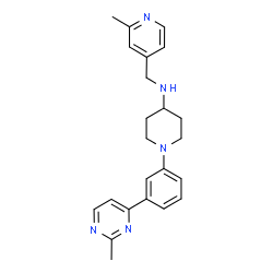 ChemSpider 2D Image | N-[(2-Methyl-4-pyridinyl)methyl]-1-[3-(2-methyl-4-pyrimidinyl)phenyl]-4-piperidinamine | C23H27N5