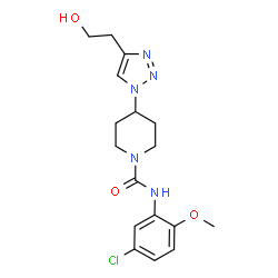 ChemSpider 2D Image | N-(5-Chloro-2-methoxyphenyl)-4-[4-(2-hydroxyethyl)-1H-1,2,3-triazol-1-yl]-1-piperidinecarboxamide | C17H22ClN5O3