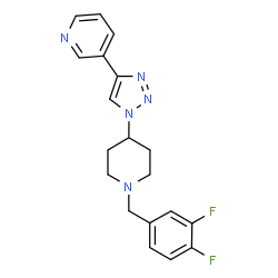 ChemSpider 2D Image | 3-{1-[1-(3,4-Difluorobenzyl)-4-piperidinyl]-1H-1,2,3-triazol-4-yl}pyridine | C19H19F2N5