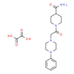 ChemSpider 2D Image | 1-[(4-Phenyl-1-piperazinyl)acetyl]-4-piperidinecarboxamide ethanedioate (1:1) | C20H28N4O6