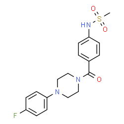 ChemSpider 2D Image | N-(4-{[4-(4-Fluorophenyl)-1-piperazinyl]carbonyl}phenyl)methanesulfonamide | C18H20FN3O3S