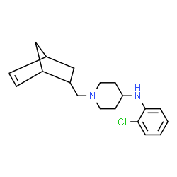 ChemSpider 2D Image | 1-(Bicyclo[2.2.1]hept-5-en-2-ylmethyl)-N-(2-chlorophenyl)-4-piperidinamine | C19H25ClN2