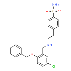 ChemSpider 2D Image | 4-(2-{[2-(Benzyloxy)-5-chlorobenzyl]amino}ethyl)benzenesulfonamide | C22H23ClN2O3S