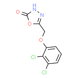 ChemSpider 2D Image | 5-[(2,3-Dichlorophenoxy)methyl]-1,3,4-oxadiazol-2(3H)-one | C9H6Cl2N2O3