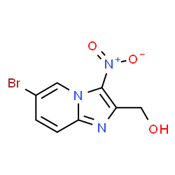 ChemSpider 2D Image | (6-Bromo-3-nitroimidazo[1,2-a]pyridin-2-yl)methanol | C8H6BrN3O3