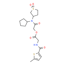 ChemSpider 2D Image | 2-[Cyclopentyl(1,1-dioxidotetrahydro-3-thiophenyl)amino]-2-oxoethyl N-[(5-methyl-2-thienyl)carbonyl]glycinate | C19H26N2O6S2
