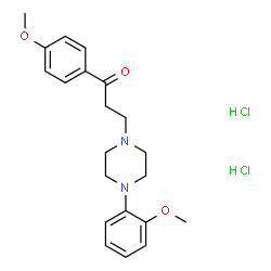 ChemSpider 2D Image | 1-(4-Methoxyphenyl)-3-[4-(2-methoxyphenyl)-1-piperazinyl]-1-propanone dihydrochloride | C21H28Cl2N2O3