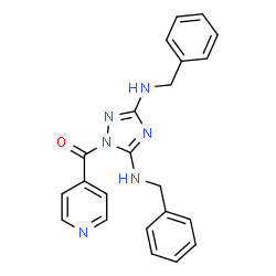 ChemSpider 2D Image | [3,5-Bis(benzylamino)-1H-1,2,4-triazol-1-yl](4-pyridinyl)methanone | C22H20N6O