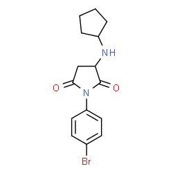 ChemSpider 2D Image | 1-(4-Bromophenyl)-3-(cyclopentylamino)-2,5-pyrrolidinedione | C15H17BrN2O2