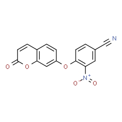 ChemSpider 2D Image | 3-Nitro-4-[(2-oxo-2H-chromen-7-yl)oxy]benzonitrile | C16H8N2O5