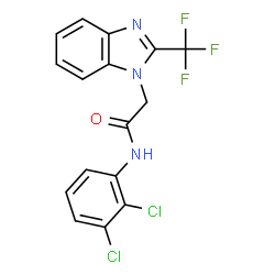 ChemSpider 2D Image | N-(2,3-Dichlorophenyl)-2-[2-(trifluoromethyl)-1H-benzimidazol-1-yl]acetamide | C16H10Cl2F3N3O