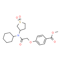 ChemSpider 2D Image | Methyl 4-{2-[cyclohexyl(1,1-dioxidotetrahydro-3-thiophenyl)amino]-2-oxoethoxy}benzoate | C20H27NO6S