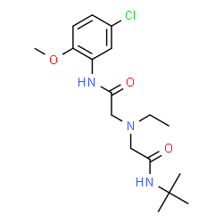 ChemSpider 2D Image | 2-[{2-[(5-Chloro-2-methoxyphenyl)amino]-2-oxoethyl}(ethyl)amino]-N-(2-methyl-2-propanyl)acetamide | C17H26ClN3O3