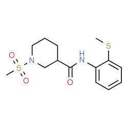 ChemSpider 2D Image | N-[2-(Methylsulfanyl)phenyl]-1-(methylsulfonyl)-3-piperidinecarboxamide | C14H20N2O3S2