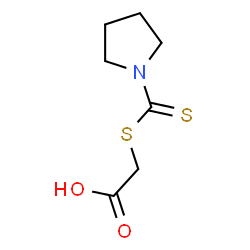 ChemSpider 2D Image | [(pyrrolidin-1-ylcarbonothioyl)thio]acetic acid | C7H11NO2S2
